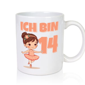 14 Geburtstag | 14 Jahre | Ballerina | Mädchen | Ballet - Tasse Weiss - Kaffeetasse / Geschenk / Familie