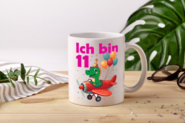 11. Geburtstag | 11 Jahre | Drache | Flugzeug - Tasse Weiss - Kaffeetasse / Geschenk / Familie