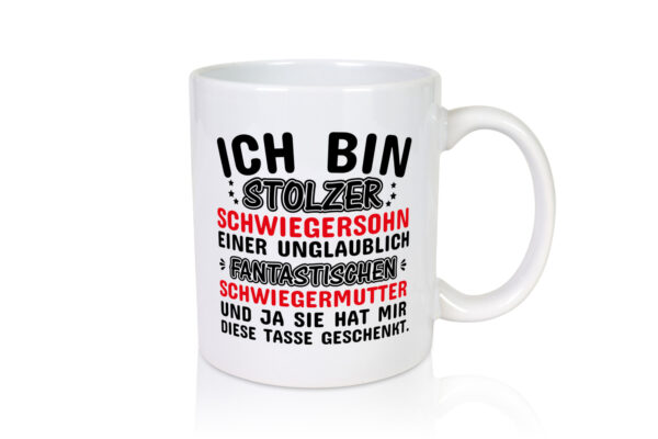 Stolzer Schwiegersohn einer Schwiegermutter - Tasse Weiss - Kaffeetasse / Geschenk / Familie