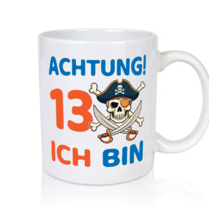 13. Geburtstag | 13 Jahre | Pirat - Tasse Weiss - Kaffeetasse / Geschenk / Familie