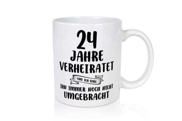 24 Jahre Verheiratet, immer noch am Leben! - Tasse Weiss - Kaffeetasse / Geschenk / Familie