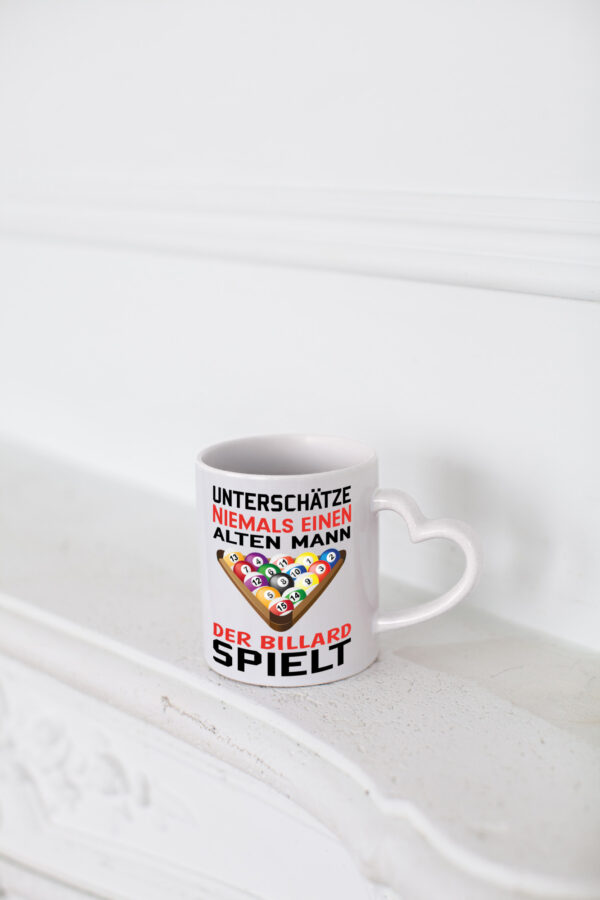 Billardspieler Humor | Männer Tasse | Billard spielen - Herzhenkel Tasse - Kaffeetasse / Geschenk / Familie