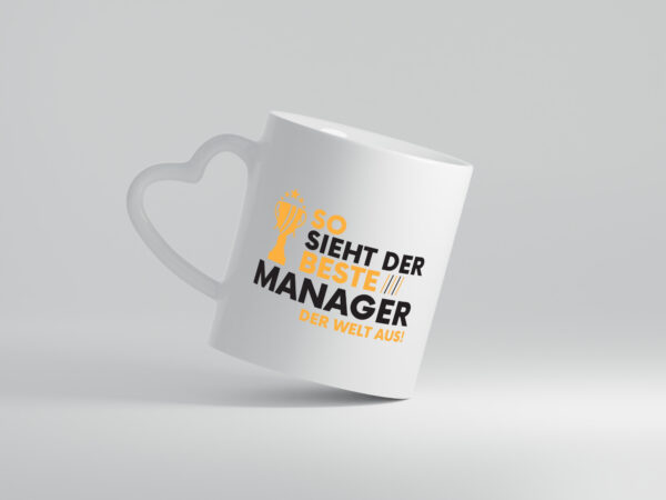 Der Weltbeste Manager | Management - Herzhenkel Tasse - Kaffeetasse / Geschenk / Familie