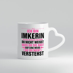 Löse Probleme: Imkerin | Imkerei - Herzhenkel Tasse - Kaffeetasse / Geschenk / Familie