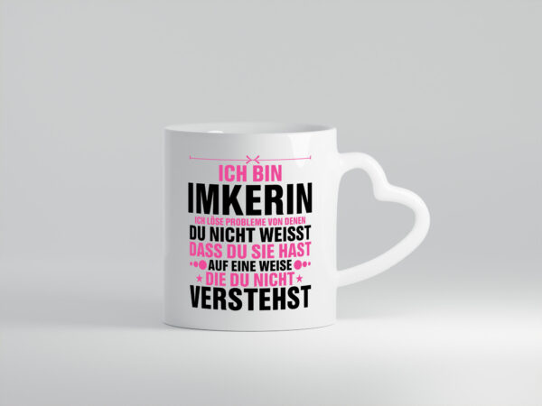 Löse Probleme: Imkerin | Imkerei - Herzhenkel Tasse - Kaffeetasse / Geschenk / Familie