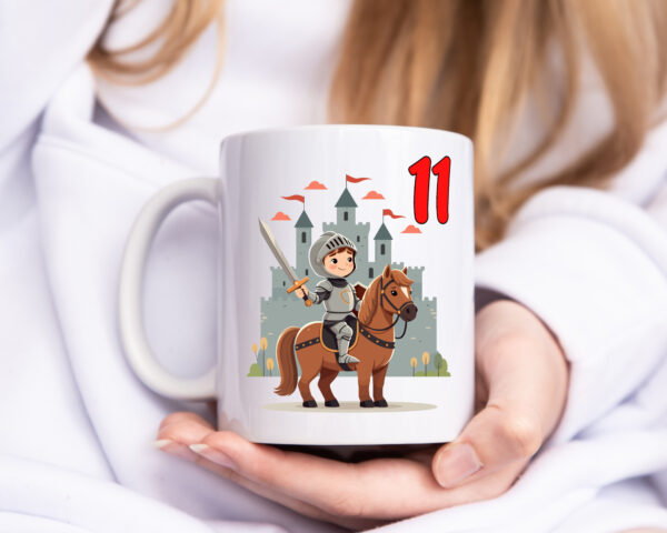 11. Geburtstag | 11 Jahre | Ritter | Junge | Schloss - Tasse Weiss - Kaffeetasse / Geschenk / Familie