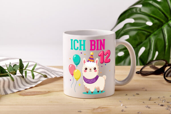 12. Geburtstag | 12 Jahre | Lama | Alpaka - Tasse Weiss - Kaffeetasse / Geschenk / Familie