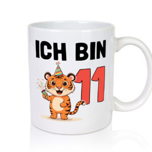 11. Geburtstag | 11 Jahre | Tiger | Geburtstag - Tasse Weiss - Kaffeetasse / Geschenk / Familie