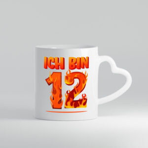 12. Geburtstag | 12 Jahre | Drache - Herzhenkel Tasse - Kaffeetasse / Geschenk / Familie