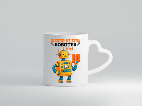 10. Geburtstag | 10 Jahre | Roboter | Junge - Herzhenkel Tasse - Kaffeetasse / Geschenk / Familie