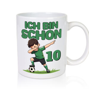 10. Geburtstag | 10 Jahre | Fußballer - Tasse Weiss - Kaffeetasse / Geschenk / Familie