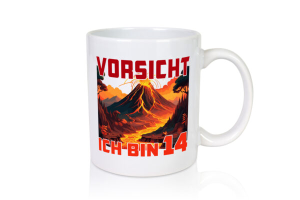 14. Geburtstag | 14 Jahre | Vulkanausbruch | Vulkan - Tasse Weiss - Kaffeetasse / Geschenk / Familie