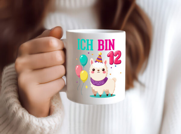 12. Geburtstag | 12 Jahre | Lama | Alpaka - Tasse Weiss - Kaffeetasse / Geschenk / Familie