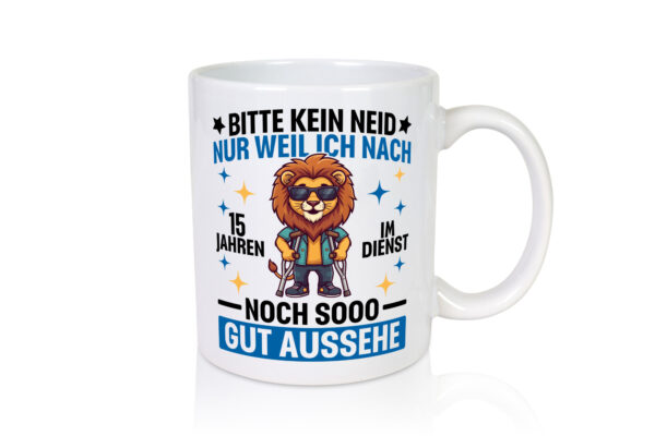 15 Jahre im Dienst | Arbeitsjubiläum | Arbeit - Tasse Weiss - Kaffeetasse / Geschenk / Familie