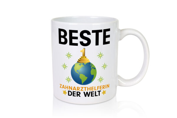 Welt Beste Zahnarzthelferin | Zahnmedizin - Tasse Weiss - Kaffeetasse / Geschenk / Familie