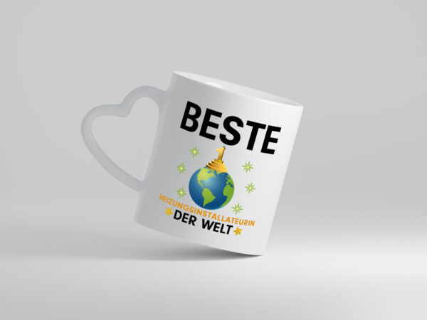 Welt Beste Heizungsinstallateurin | Heizung - Herzhenkel Tasse - Kaffeetasse / Geschenk / Familie
