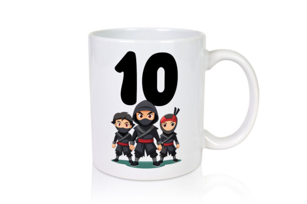 10. Geburtstag | 10 Jahre | Ninja - Tasse Weiss - Kaffeetasse / Geschenk / Familie