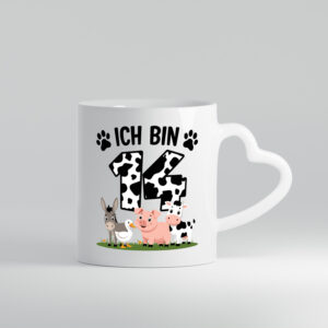 14 Geburtstag | 14 Jahre | Farmer Kind - Herzhenkel Tasse - Kaffeetasse / Geschenk / Familie