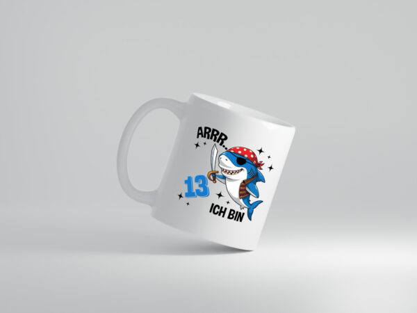 13. Geburtstag | 13 Jahre Arr Pirat | Hai | Piraten - Tasse Weiss - Kaffeetasse / Geschenk / Familie