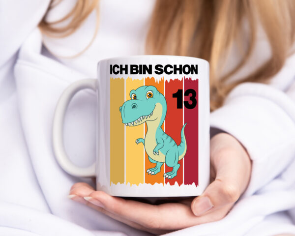 13. Geburtstag | 13 Jahre | Dinosaurier - Tasse Weiss - Kaffeetasse / Geschenk / Familie