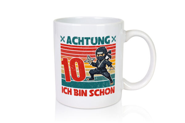 10. Geburtstag | 10 Jahre | Ninja | Kindergeburtstag - Tasse Weiss - Kaffeetasse / Geschenk / Familie