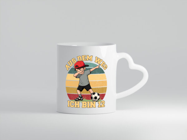 11. Geburtstag | 11 Jahre | Fußball Junge | Fußballer - Herzhenkel Tasse - Kaffeetasse / Geschenk / Familie