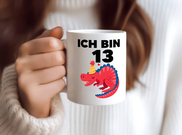 13. Geburtstag | Dino | Dinosaurier | 13 Jahre - Tasse Weiss - Kaffeetasse / Geschenk / Familie