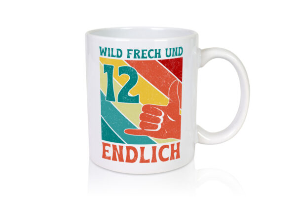 12. Geburtstag | 12 Jahre | Wild und Frech - Tasse Weiss - Kaffeetasse / Geschenk / Familie