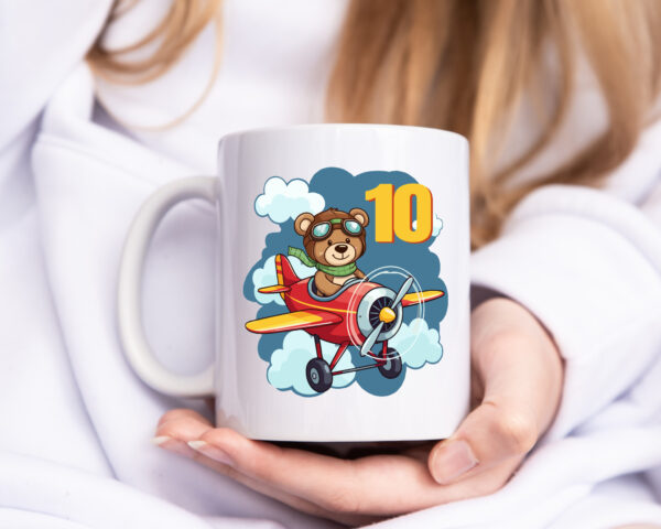 10. Geburtstag | 10 Jahre | Kinder Pilot | Flugzeug - Tasse Weiss - Kaffeetasse / Geschenk / Familie