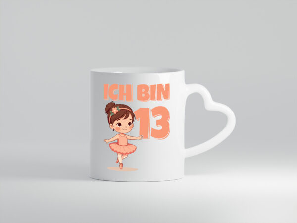 13 Geburtstag | 13 Jahre | Ballerina | Mädchen | Ballet - Herzhenkel Tasse - Kaffeetasse / Geschenk / Familie