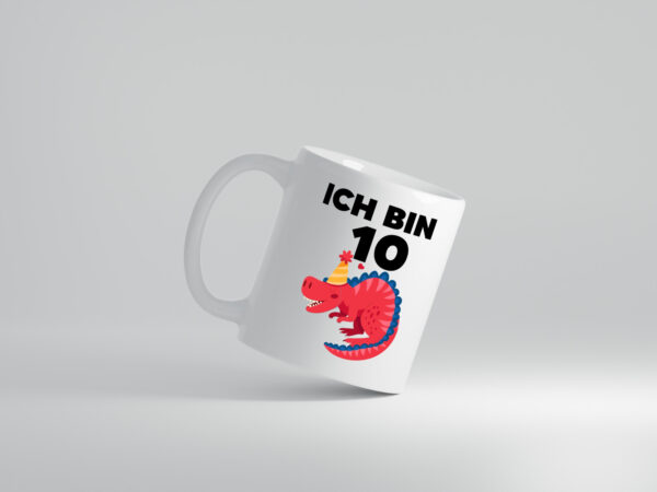 10. Geburtstag | Dino | Dinosaurier | 10 Jahre - Tasse Weiss - Kaffeetasse / Geschenk / Familie