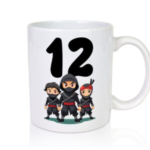 12. Geburtstag | 12 Jahre | Ninja - Tasse Weiss - Kaffeetasse / Geschenk / Familie