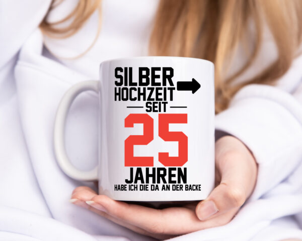 25. Hochzeitstag | Ehemann | Silberhochzeit - Tasse Weiss - Kaffeetasse / Geschenk / Familie