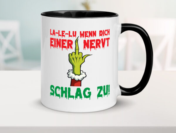 La Le Lu | Weihnachten | Weihnachtsmuffel | Lichter vl12 Farbige Tasse - Kaffeetasse / Geschenk / Familie