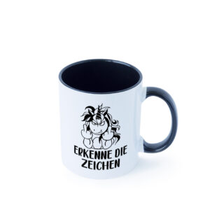 Erkenne die Zeichen | Stinkefinger Farbige Tasse - Kaffeetasse / Geschenk / Familie