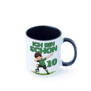 10. Geburtstag | 10 Jahre | Fußballer Farbige Tasse - Kaffeetasse / Geschenk / Familie