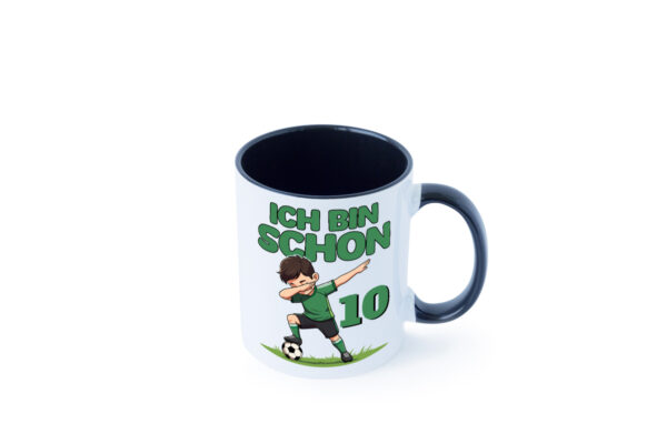 10. Geburtstag | 10 Jahre | Fußballer Farbige Tasse - Kaffeetasse / Geschenk / Familie