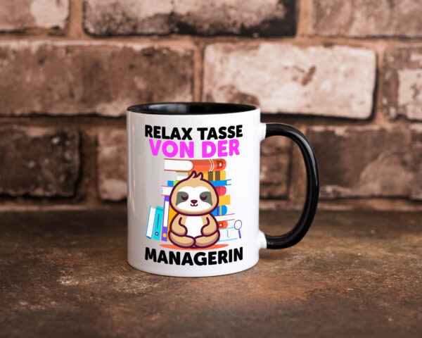 Relax Tasse: Managerin | Management Farbige Tasse - Kaffeetasse / Geschenk / Familie