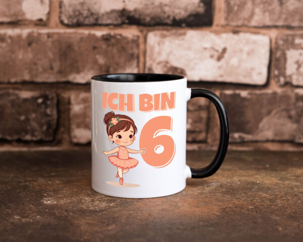 6 Geburtstag | 6 Jahre | Ballerina | Mädchen | Ballet Farbige Tasse - Kaffeetasse / Geschenk / Familie