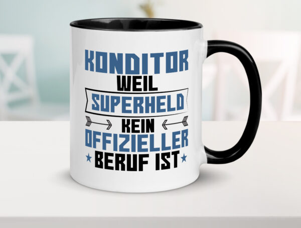 Superheld Konditor | Konditorei Farbige Tasse - Kaffeetasse / Geschenk / Familie