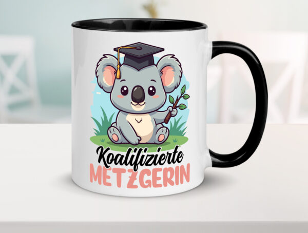 Koalifizierte Metzgerin | Fleischerin Farbige Tasse - Kaffeetasse / Geschenk / Familie