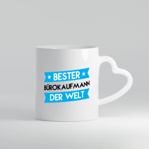 Bester Bürokaufmann | Kaufmann - Herzhenkel Tasse - Kaffeetasse / Geschenk / Familie