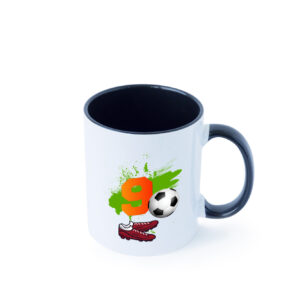 9. Geburtstag | Jungen Fußball | Fußballspieler Farbige Tasse - Kaffeetasse / Geschenk / Familie