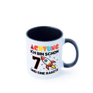 7. Geburtstag | Rakete | Weltraum | 7 Jahre | Galaxy Farbige Tasse - Kaffeetasse / Geschenk / Familie