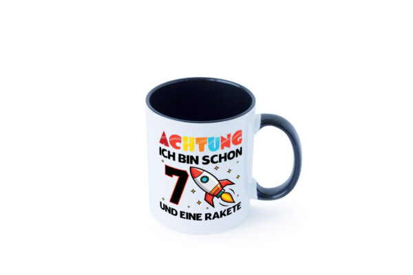 7. Geburtstag | Rakete | Weltraum | 7 Jahre | Galaxy Farbige Tasse - Kaffeetasse / Geschenk / Familie