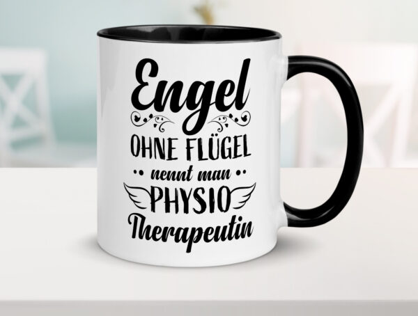 Engel ohne Flügel nennt man Physio Therapeutin | Therapie Farbige Tasse - Kaffeetasse / Geschenk / Familie