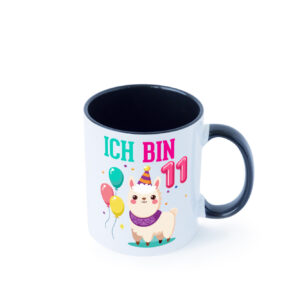 11. Geburtstag | 11 Jahre | Lama | Alpaka Farbige Tasse - Kaffeetasse / Geschenk / Familie