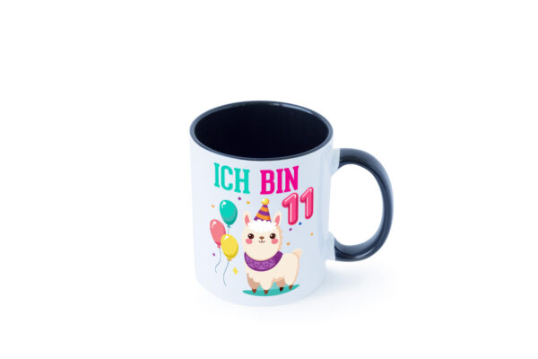 11. Geburtstag | 11 Jahre | Lama | Alpaka Farbige Tasse - Kaffeetasse / Geschenk / Familie