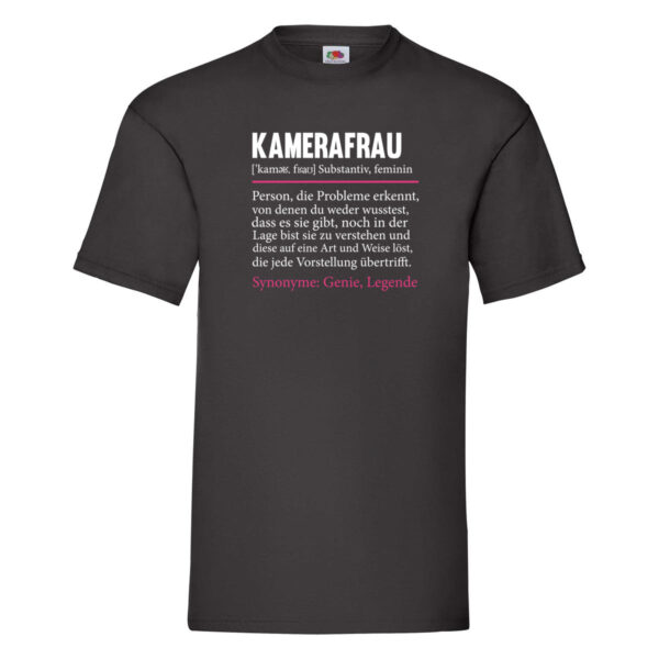 Kamerafrau | lustig | Spruch | Kamera Beruf T-Shirt Schwarz