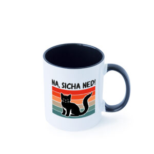 Na sicher ned | Katze | Faule Katze | Katzenliebhaber Farbige Tasse - Kaffeetasse / Geschenk / Familie